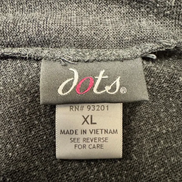 1951 | Dots‎ Tie Front Wrap Knit Cardigan Sweater Charcoal Gray Womens XL - Image 5