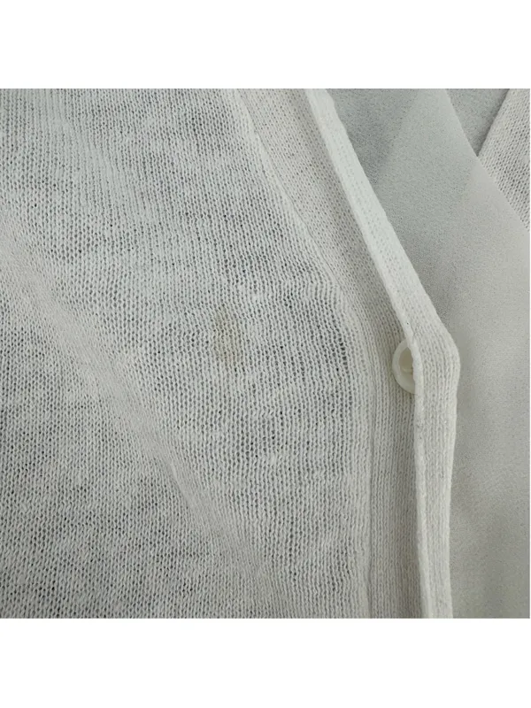 Lauren Ralph Lauren White Cardigan & Tank Top Set Linen Cotton Ribbon Trim Med - Image 14