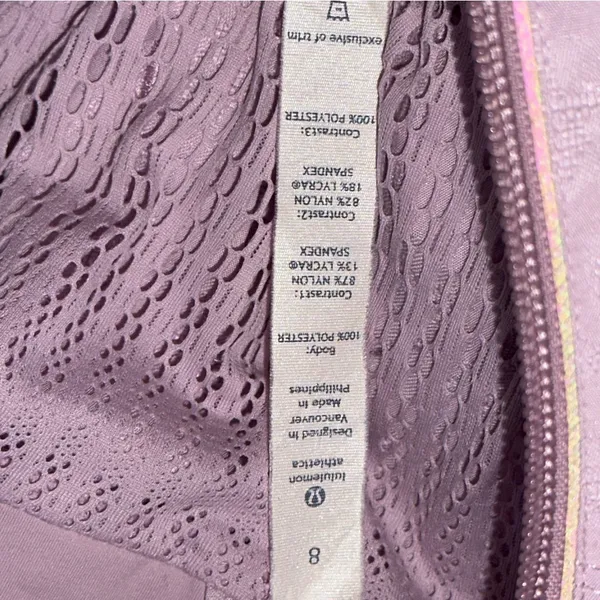 Lululemon Women’s Size 8 Rose Quartz Lavender Jacquard Travel to Track Jacket - Image 11