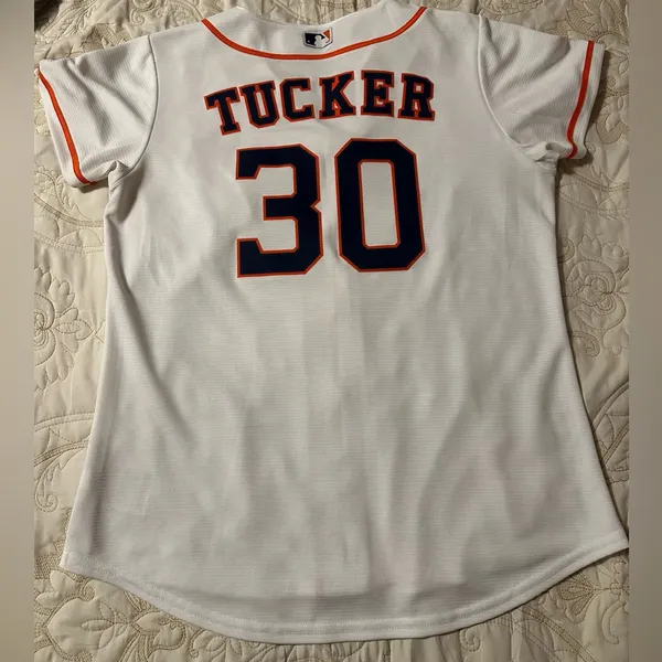 Nike White and Orange Astros Jersey - Image 4