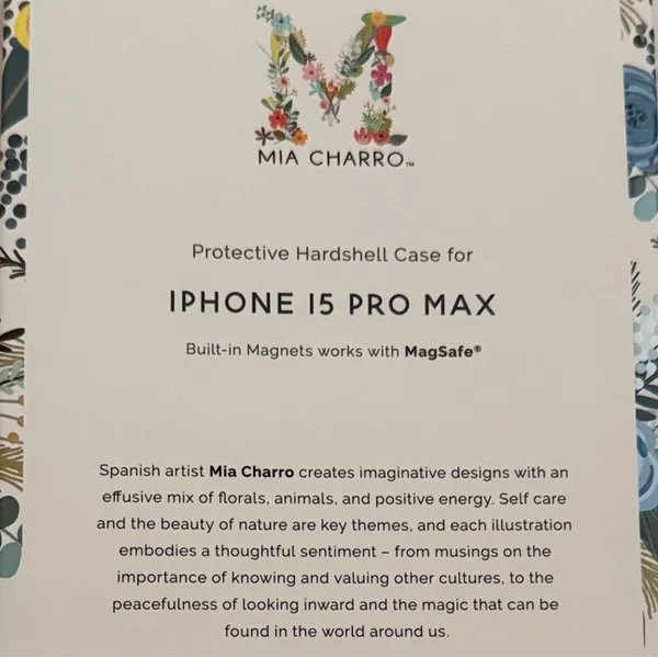 Floral nwt iPhone 15 Pro Max Case with MagSafe - Blue and Yellow - Image 3