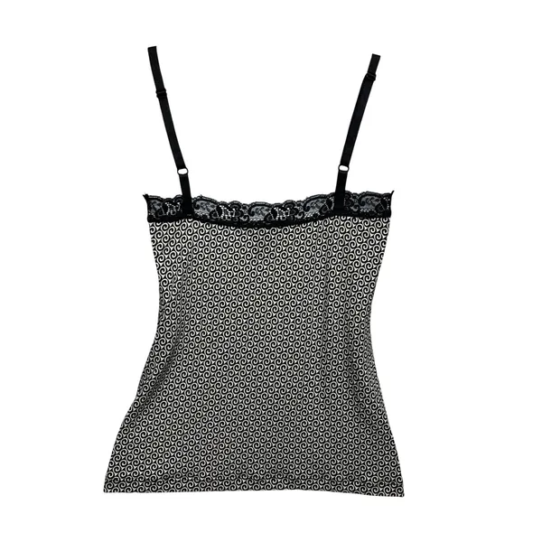 White House Black Market Womens Babydoll Fitted Cami Top XS Swirl Lace Trim‎ Y2K - Image 2