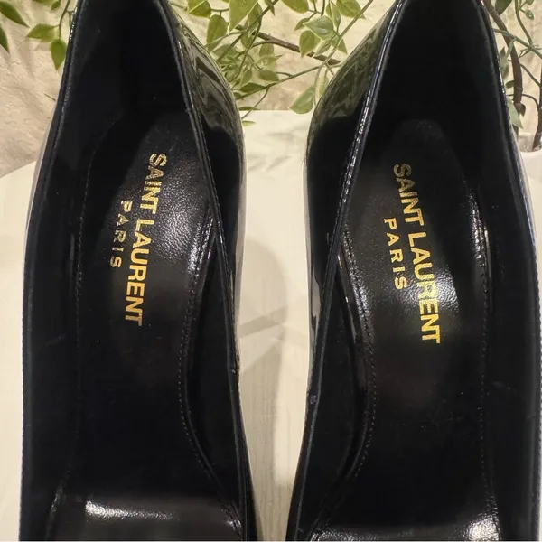 Auenthic Saint Laurent Square Toe Black Pump Heel Sandal Size 36 NIB - Image 7