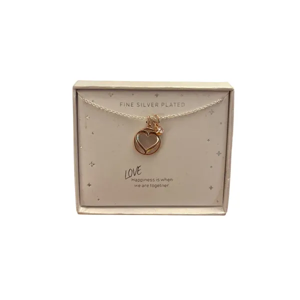 New Women’s or Girls Silver Plated 2 Charms Heart ❤️ & Faux Diamond 💎Necklace🤩 - Image 2