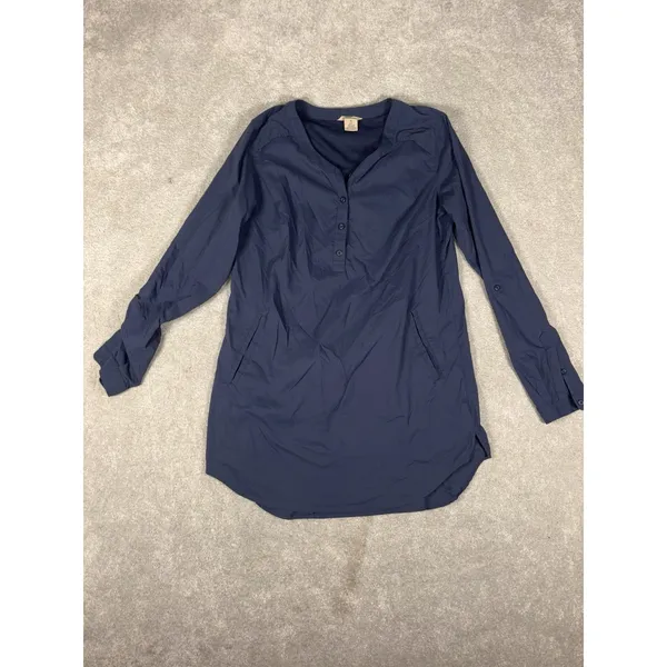 Duluth Trading Armachillo Cooling Tunic Womens Small‎ Navy Henley Popover - Image 4