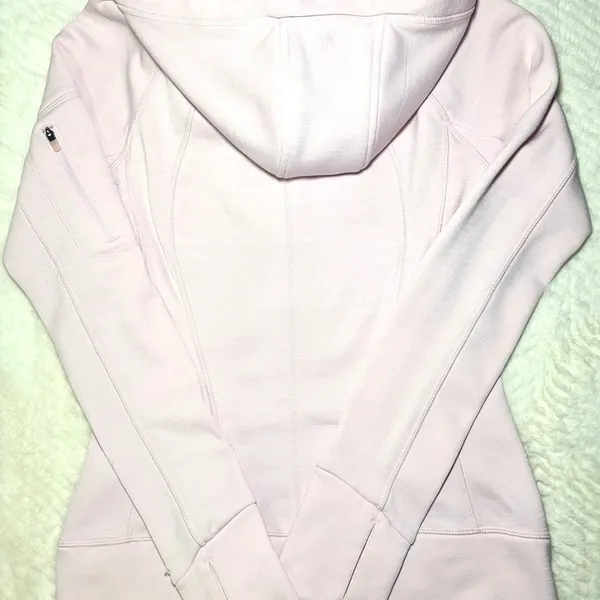 Athleta Soft Pink Zip-Up Hoodie *FEW SMALL PINHOLES* - Image 3