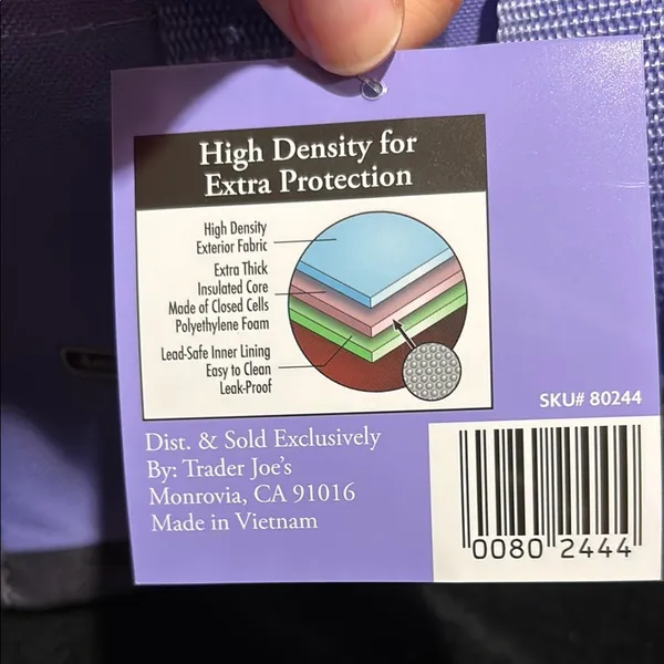 Trader Joe's Purple Mini Insulated Tote Bag NWT Lavender - Image 5