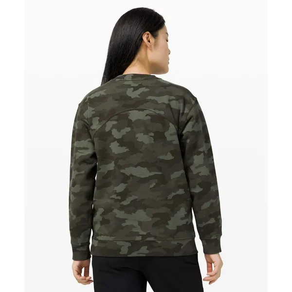Lululemon Sz S All Yours Crew Fleece Heritage 365 Camo Green Twill Sweatshirt - Image 2