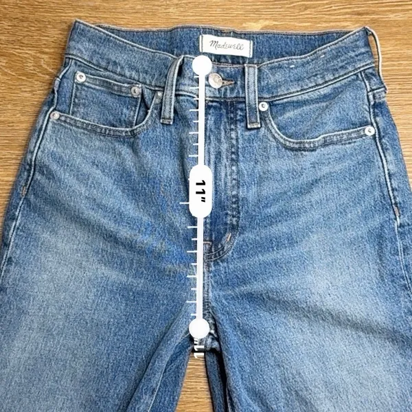 Madewell Perfect Vintage Jeans Womens 25 Blue High Rise Tapered Denim Mom Jeans - Image 7