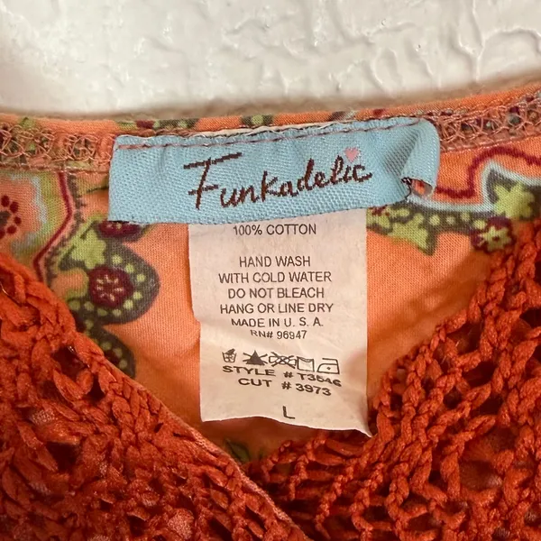 Funkadelic Y2K Boho Crochet Lace Paisley Tank Top Size Large - Image 3
