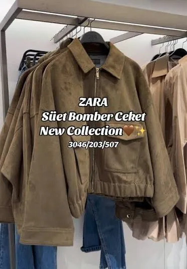 Zara Brown Tan Suede Faux Leather Bomber Jacket Outerwear - Image 4