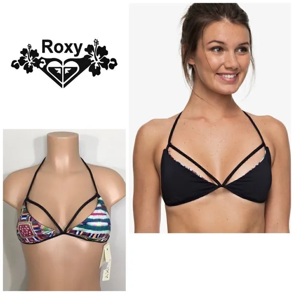 ROXY reversible multicolored bikini top. NWT - Image 12