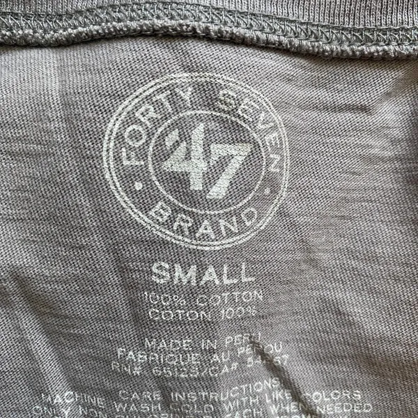 '47 Brand Sporty Chic Relaxed LA Dodgers V-Neck Graphic T-Shirt Small Brown - Image 6