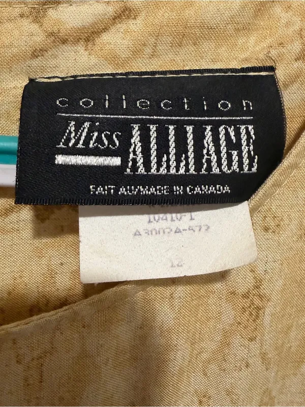 Miss Allegra XL Linen Rayon Safari Animal Print Midi Dress Made Canada - Image 3
