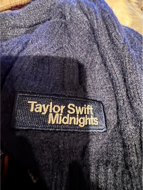 Taylor Swift Midnights Navy Blue Cable Knit Cardigan - Image 7