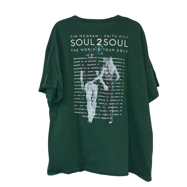Tim McGraw Faith Hill Soul2Soul Tour Shirt 2XL 2017 Concert Double Sided Country - Image 2