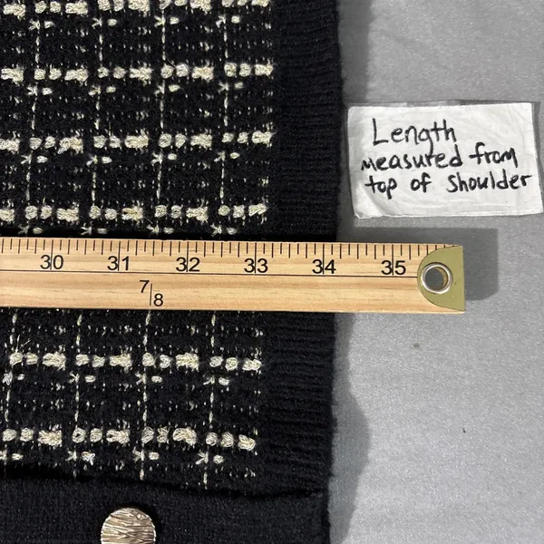 Tahari Sweater Dress Size Small Black Gold Wool Blend Academia Preppy Classic - Image 11