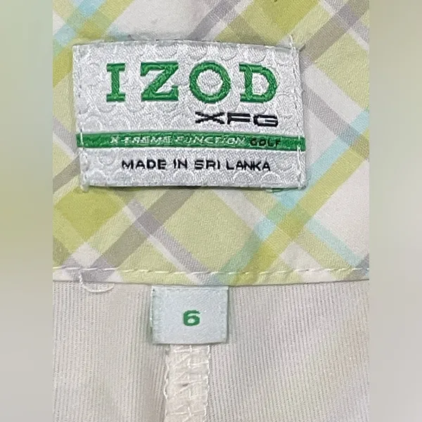 IZOD XFG Xtreme Function Golf Skort - Green Plaid Size 6 - Image 10