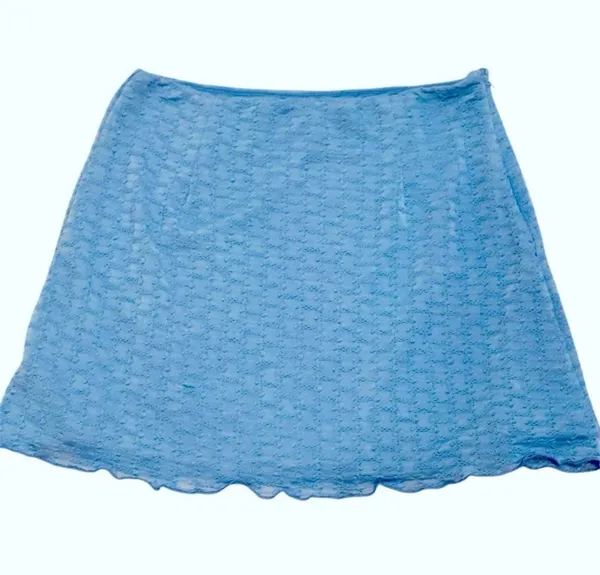 Princess Polly Bright Blue Textured Mini Skirt Lined Lightweight S 6 - Image 3