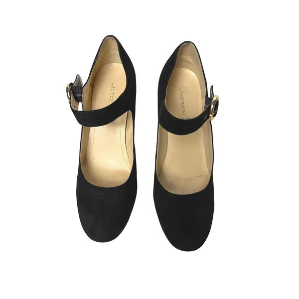 Liz Claiborne Savannah Mary Jane Pump Womens 9 Black Faux Suede 3.5" Heel Buckle - Image 3