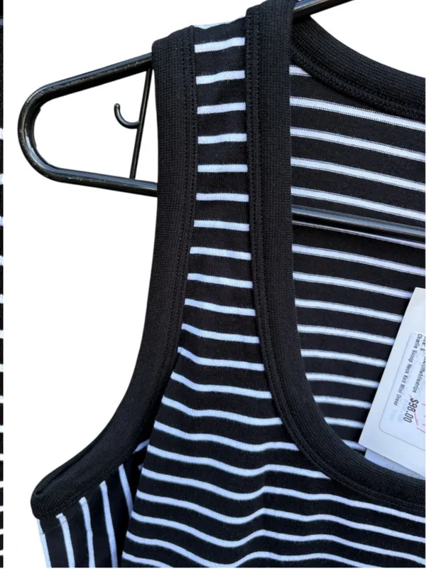 NWT EVEREVE CHARLIE Scoop Neck Pima Cotton Dress Stripe Large Retail $98.00 - Image 7