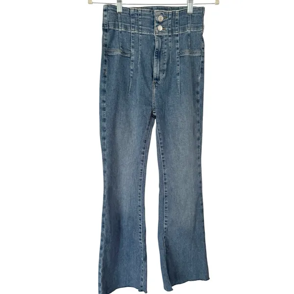 Free People We The Free Jayde High Rise Flare Jeans Size 27 - Image 4