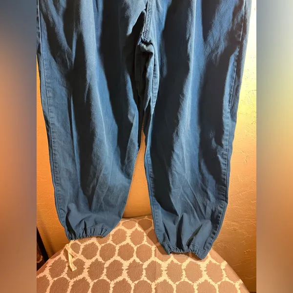 Urban Outfitters Blue Jogger Pants denim blue elastic baggy drawstring ankle Y2K - Image 7