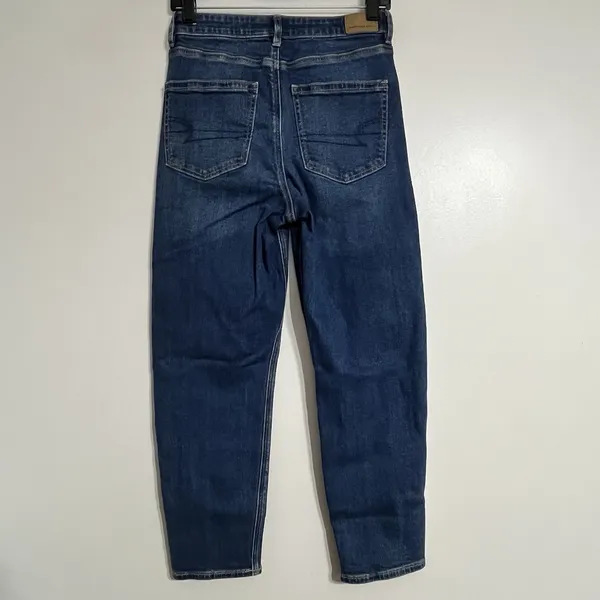 American‎ Eagle Mom Jeans Womens 4 Short Blue High Rise Stretch Denim - Image 9