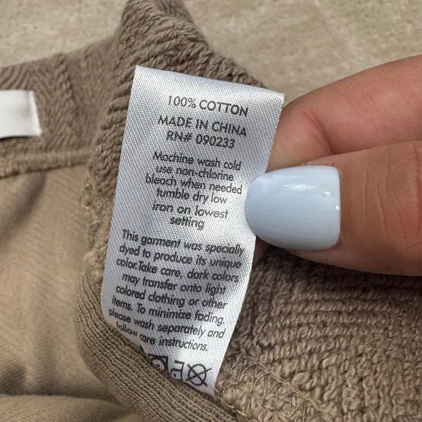 PacSun‎ Baggy Herringbone Knit Pants Taupe Brown Cotton Drawstring Womens S NEW - Image 7