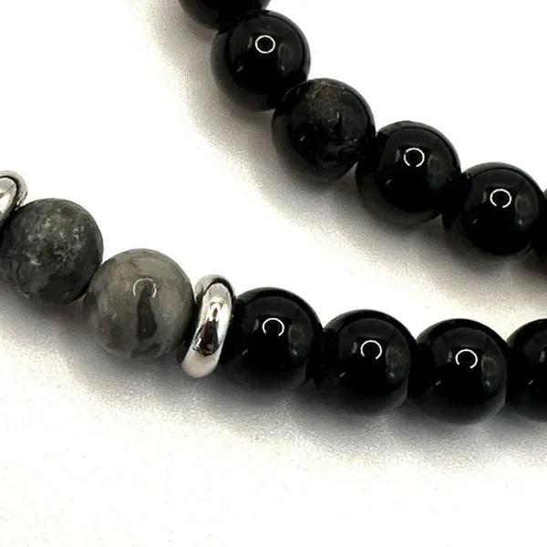 Picasso Jasper and obsidian beaded necklace Black - Image 8