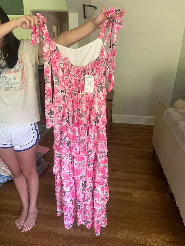 Cherly Floral Maxi Dress Pink Size XS - Image 2