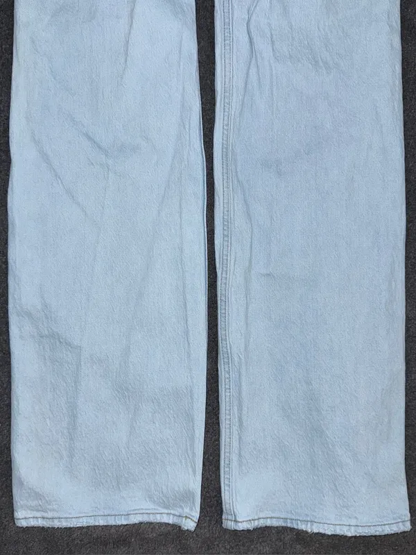 Abercrombie Fitch Jeans 90s Relaxed High Rise Light Wash Denim Distressed 2 LONG - Image 6