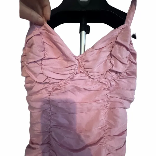 ASTR Women's Lavender Pink Aiko Ruched Mini Dress Size Large - Image 6