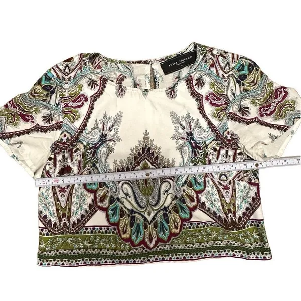 Akira Chicago black Label cropped lightweight multiprint‎ top sz S - Image 5