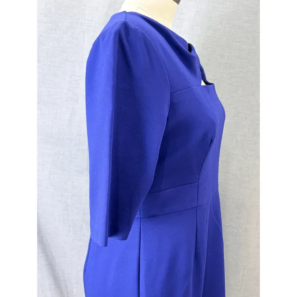 Trina Turk Romanova Cobalt Blue Cutout Sheath Dress‎ Size 14 Office Wear - Image 7