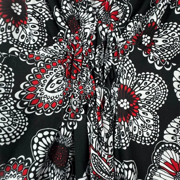 Kim Rogers Y2K 90s Top Medium Black Floral Paisley Boho Teacher Flowy Workwear - Image 7