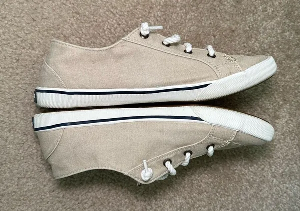 Women’s Sperry No Lace Rope String Sneakers Flats Oatmeal Tan Size 8 - Image 6