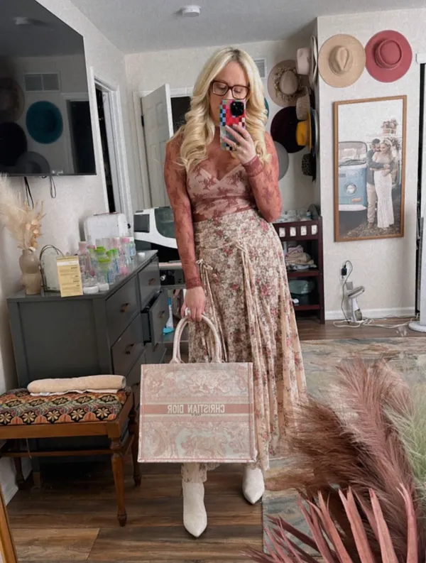 Boutique Pink Lace Maxi Skirt - Image 7