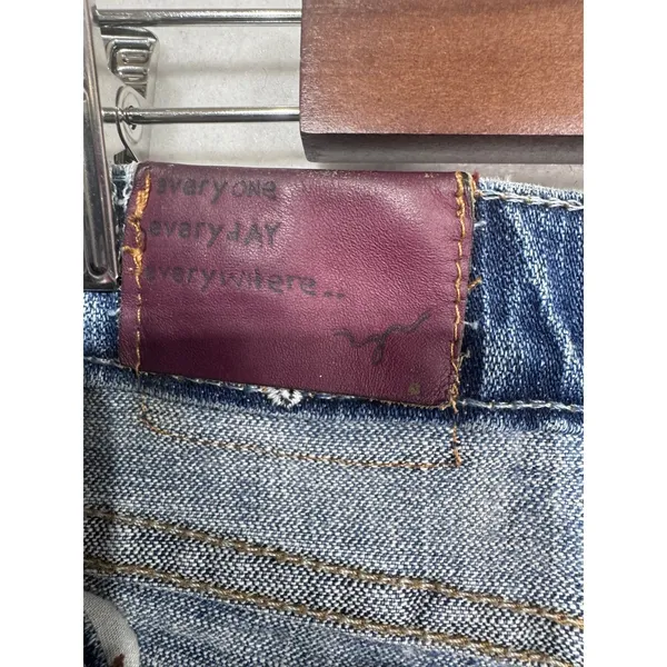 Blue 2 Jeans Women's Bootcut Distressed Medium Wash Blue Western Boho Size‎ 30 - Image 4