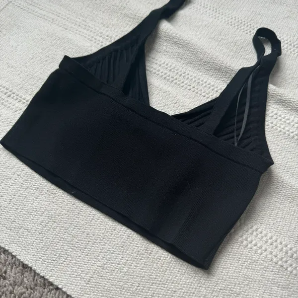 black knit bralette crop tank top - Image 7