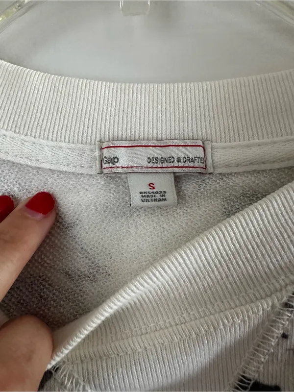 GAP Cream Floral Logo Crewneck Sweatshirt - Image 3