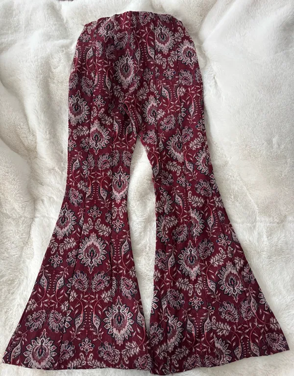 Anthropologie Patterned Bell Bottom Pants - Image 3