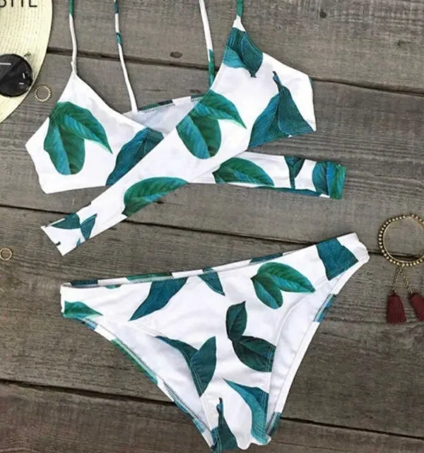 Cupshe Green Leaf Bikini Set - Image 3