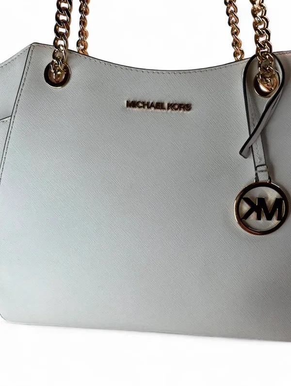 Michael Kors Jet Set Large Saffiano Leather Shoulder Bag (Optic White) 35T5STVT3 - Image 3