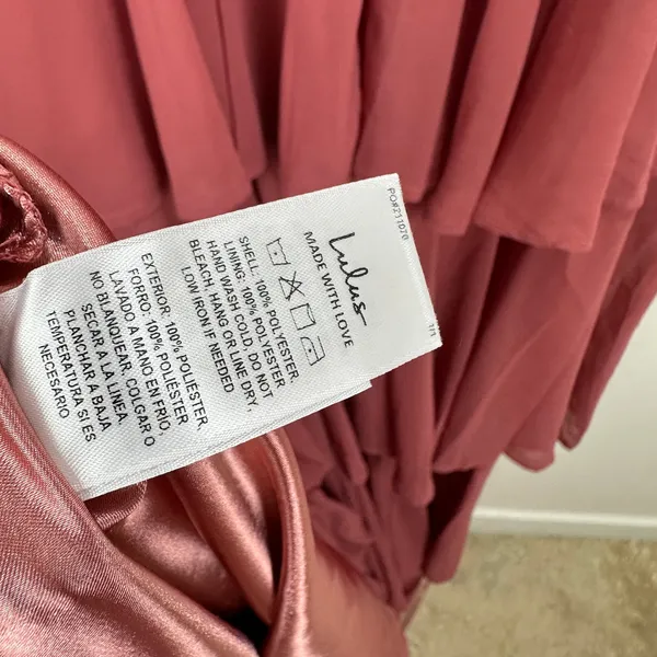 Lulus Amazing Evening Dark Rose Pink Tiered Maxi Dress Chiffon Formal 1X NWT - Image 9