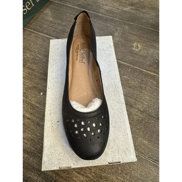 Josef Seibel Pippa Ballet Flat Womens Shoes Size EU 38 US 7.5‎ Die Cut Black!! - Image 2