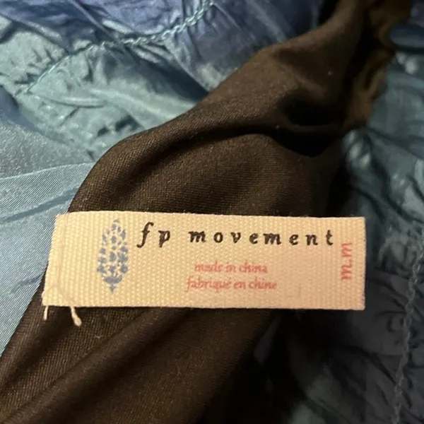 Free People FP Movement The Way Home Blue High Waist Smocked Athletic Shorts M - Image 5