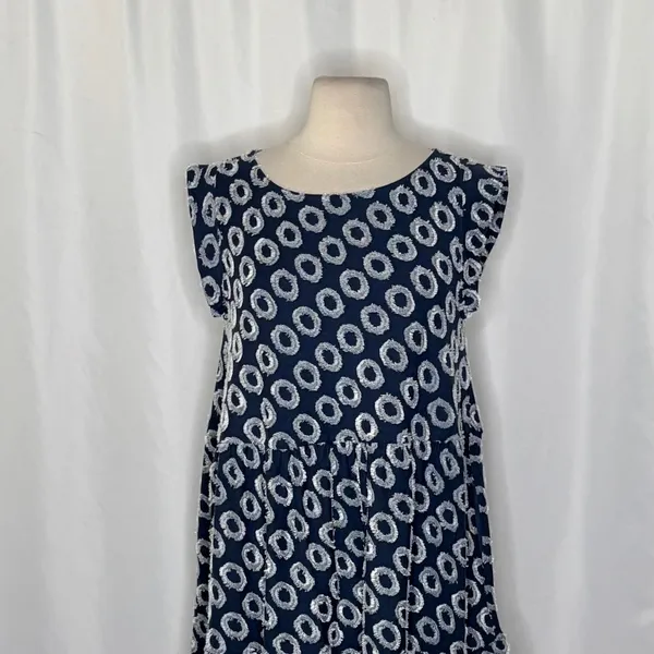 NWT!! Anthropologie MAEVE Lisanne Textured Tunic Tiered Dress Blue White X-Small - Image 3