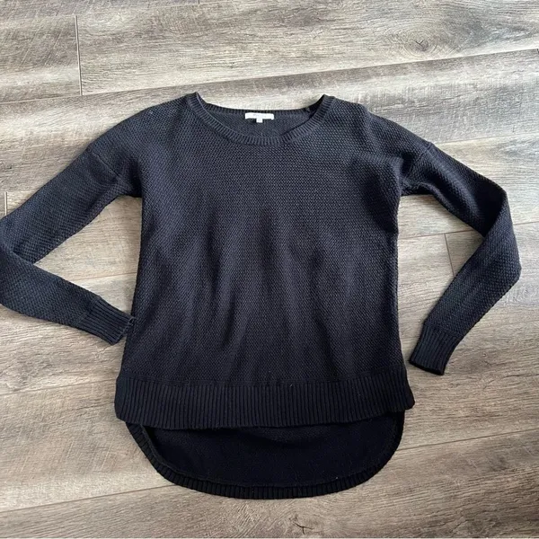 Madewell Chronicle Textured Pullover Sweater Black Size Small Crewneck Sweater - Image 6