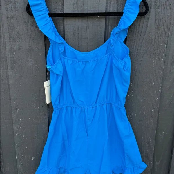NWT bebop Bright Blue Ruffle Romper Sz M juniors - Image 6